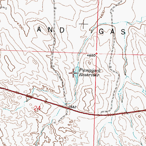 Topographic Map of Pumpjack Reservoir, WY