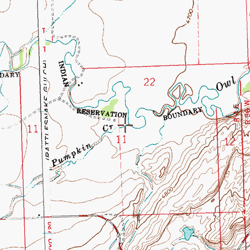 Topographic Map of Pumpkin Creek, WY
