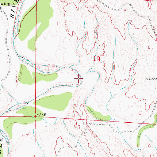 Topographic Map of Pumpkin Creek, WY