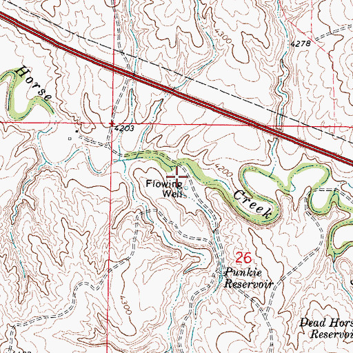 Topographic Map of Punkie Draw, WY