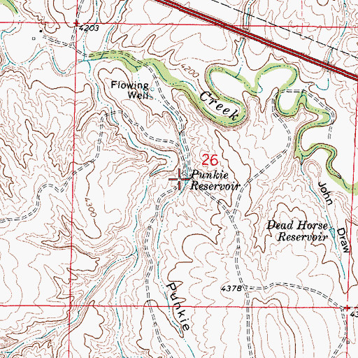 Topographic Map of Punkie Reservoir, WY