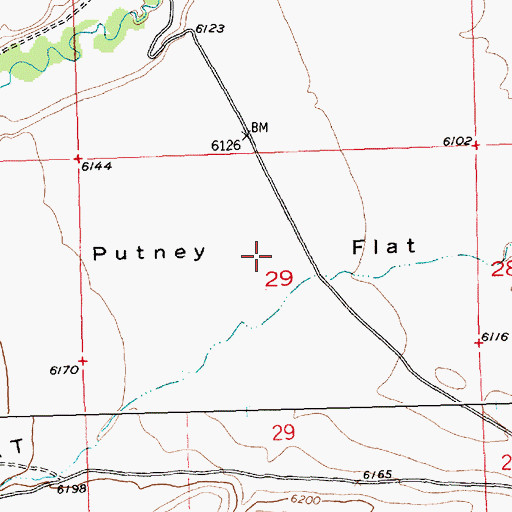 Topographic Map of Putney Flat, WY