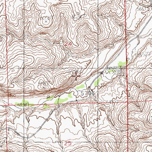 Topographic Map of Putney Mine, WY