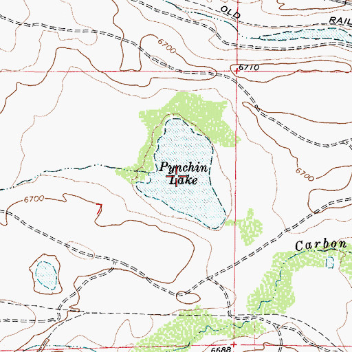 Topographic Map of Pynchin Lake, WY