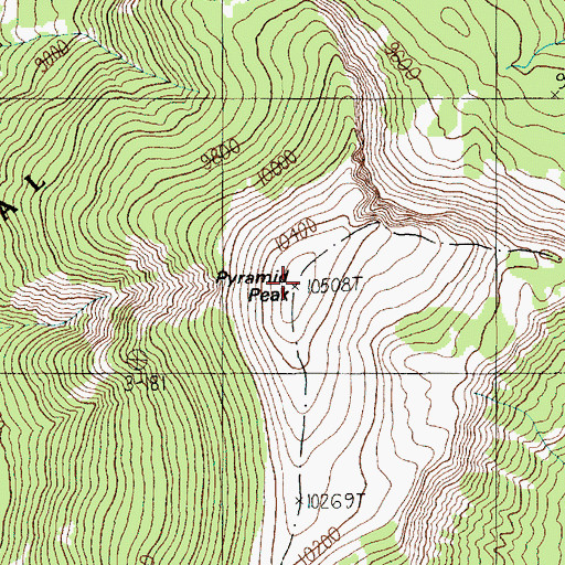 Topographic Map of Pyramid Peak, WY
