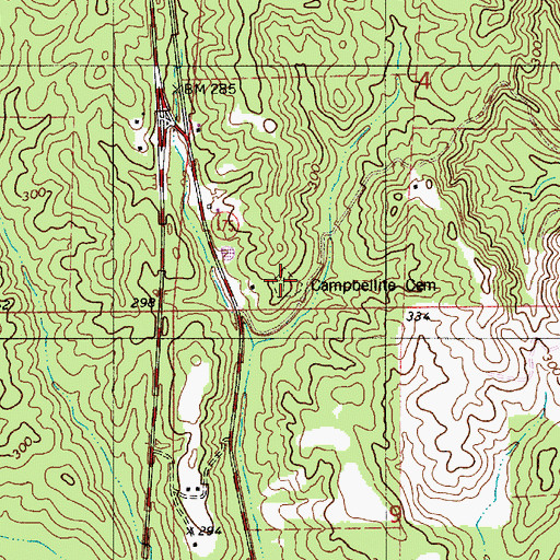 Topographic Map of Campbellite Cemetery, AL