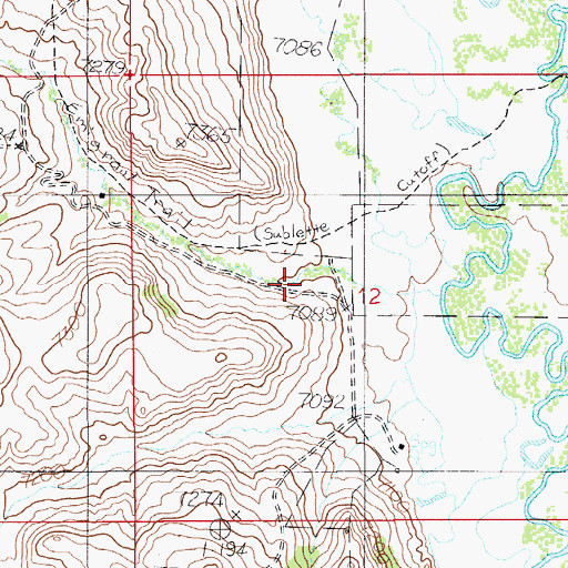 Topographic Map of Quakenasp Canyon, WY