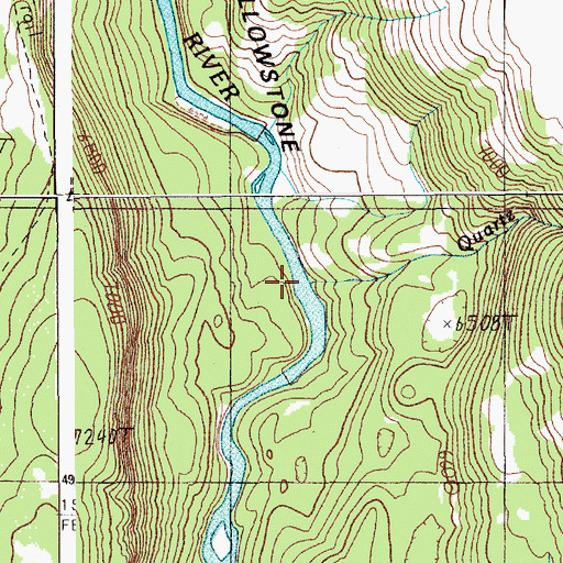 Topographic Map of Quartz Creek, WY