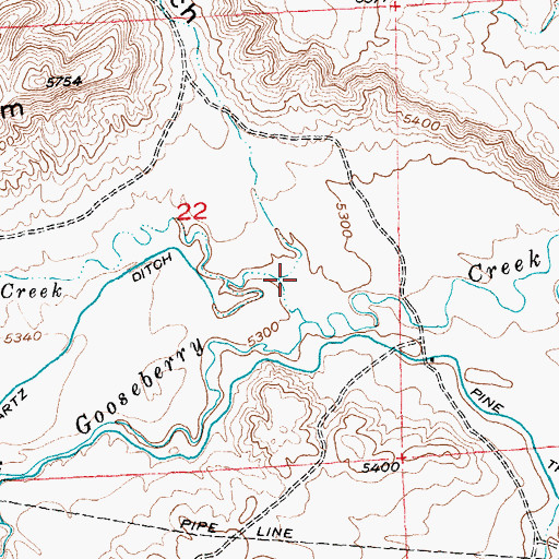 Topographic Map of Quartz Gulch, WY
