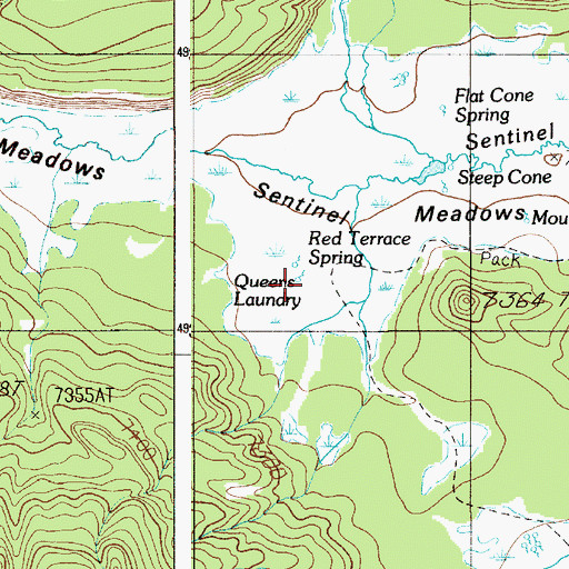 Topographic Map of Queens Laundry, WY
