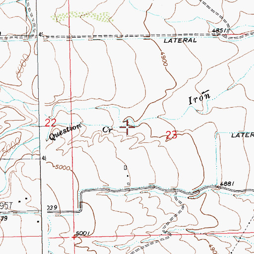 Topographic Map of Question Creek, WY