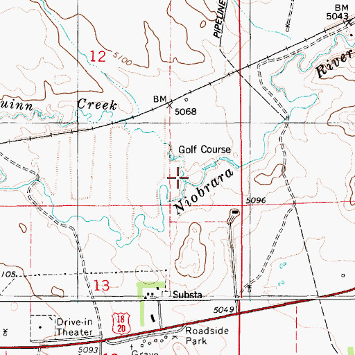 Topographic Map of Quinn Creek, WY