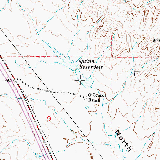 Topographic Map of Quinn Reservoir, WY