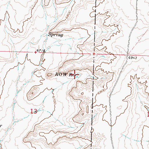 Topographic Map of R O W Reservoir, WY