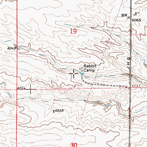 Topographic Map of Rabbit Camp, WY