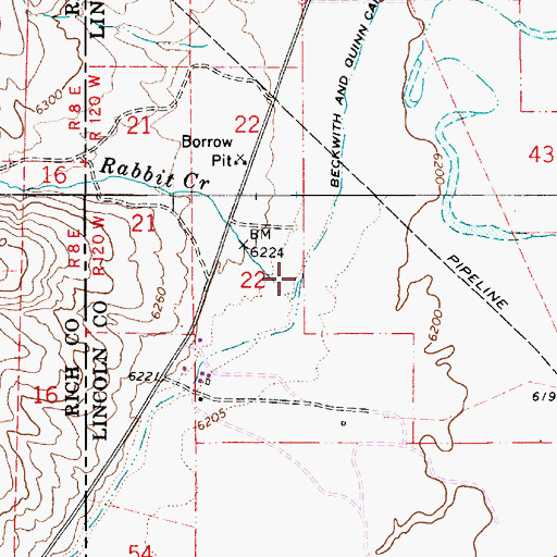 Topographic Map of Rabbit Creek, WY