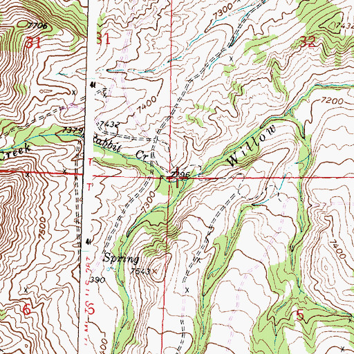 Topographic Map of Rabbit Creek, WY