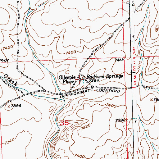 Topographic Map of Radium Springs, WY