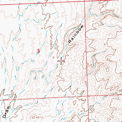 Topographic Map of Rainbow Canyon, WY