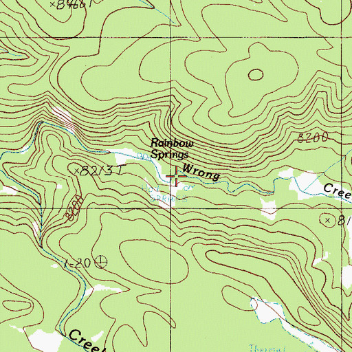 Topographic Map of Rainbow Springs, WY