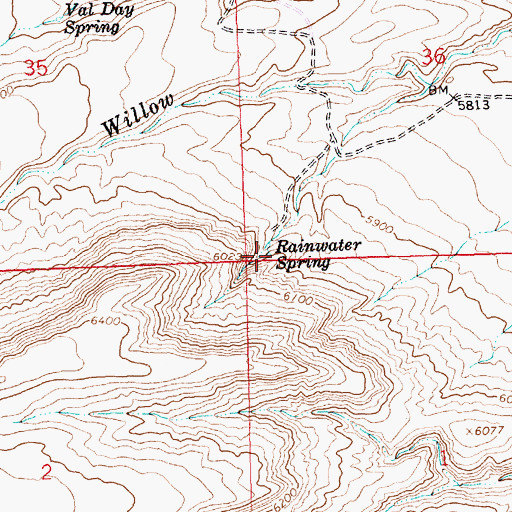Topographic Map of Rainwater Spring, WY