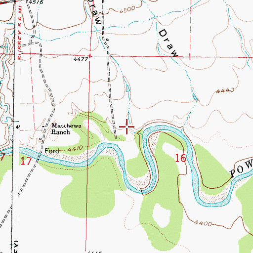 Topographic Map of Raitt Draw, WY