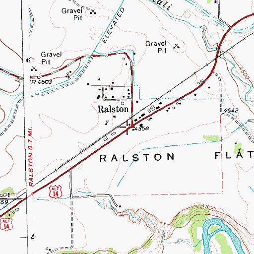 Topographic Map of Ralston, WY