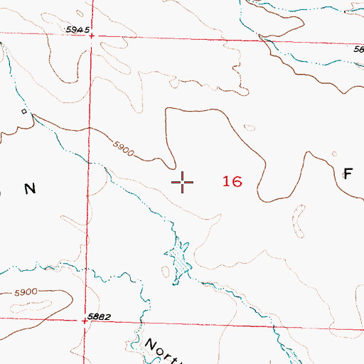 Topographic Map of Ralston Flats, WY