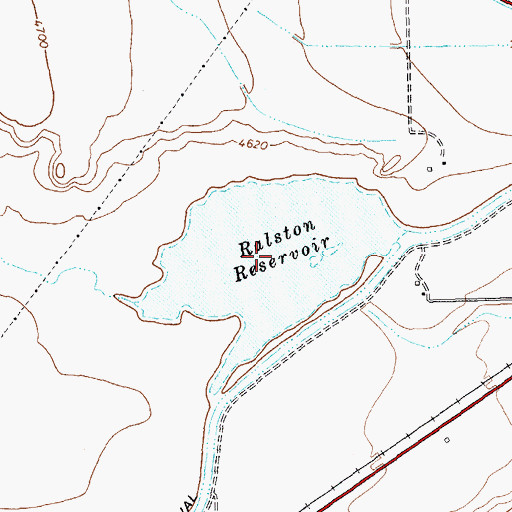 Topographic Map of Ralston Reservoir, WY