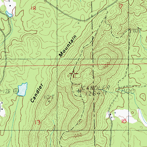 Topographic Map of Candler Mountain, AL