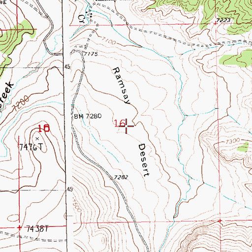 Topographic Map of Ramsay Desert, WY