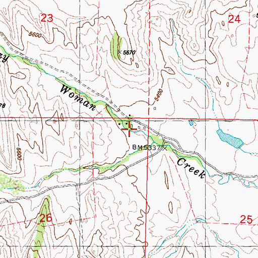 Topographic Map of Ramsbottom Ranch, WY