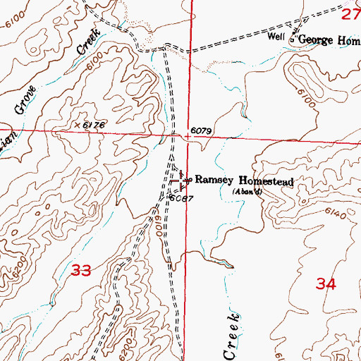 Topographic Map of Ramsey Homestead, WY