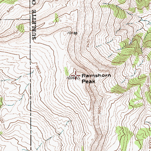 Topographic Map of Ramshorn Peak, WY