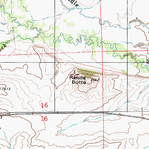 Topographic Map of Rands Butte, WY