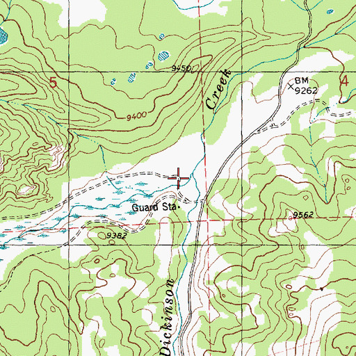 Topographic Map of Ranger Creek, WY
