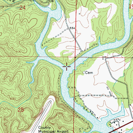 Topographic Map of Cane Creek, AL