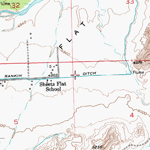 Topographic Map of Rankin Ditch, WY
