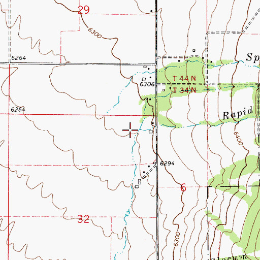 Topographic Map of Rapid Creek, WY