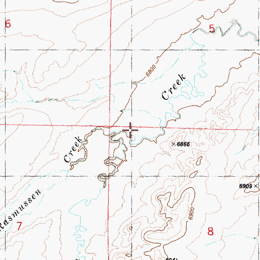 Topographic Map of Rasmussen Creek, WY