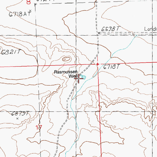 Topographic Map of Rasmussen Well, WY