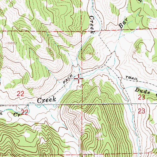 Topographic Map of Rat Creek, WY
