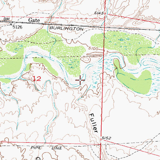 Topographic Map of Rate Draw, WY