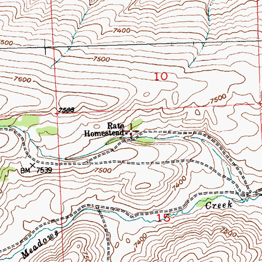Topographic Map of Rate Homestead, WY