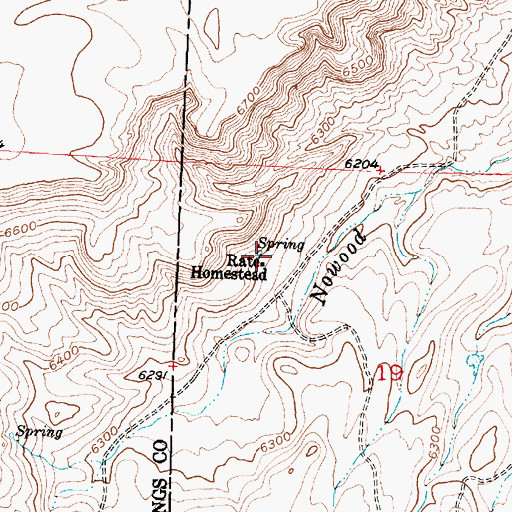 Topographic Map of Rate Homestead, WY