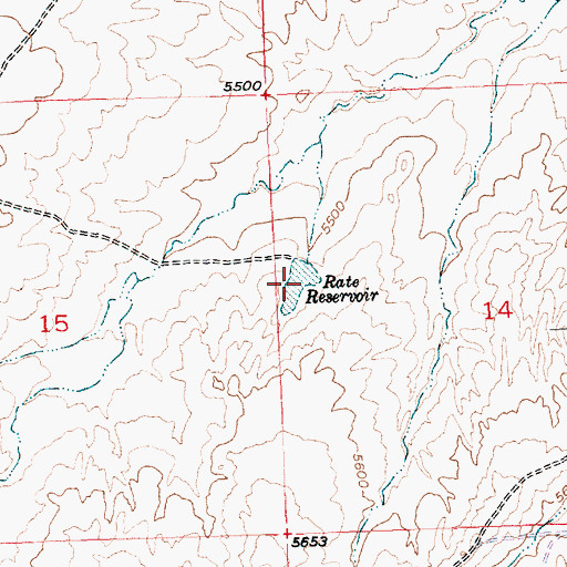 Topographic Map of Rate Reservoir, WY