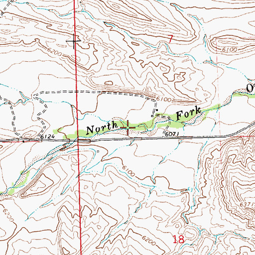 Topographic Map of Rattlesnake Creek, WY
