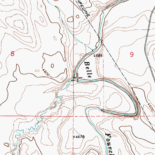 Topographic Map of Rattlesnake Creek, WY
