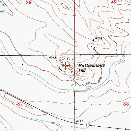 Topographic Map of Rattlesnake Hill, WY