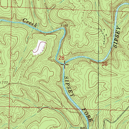 Topographic Map of Caney Creek, AL